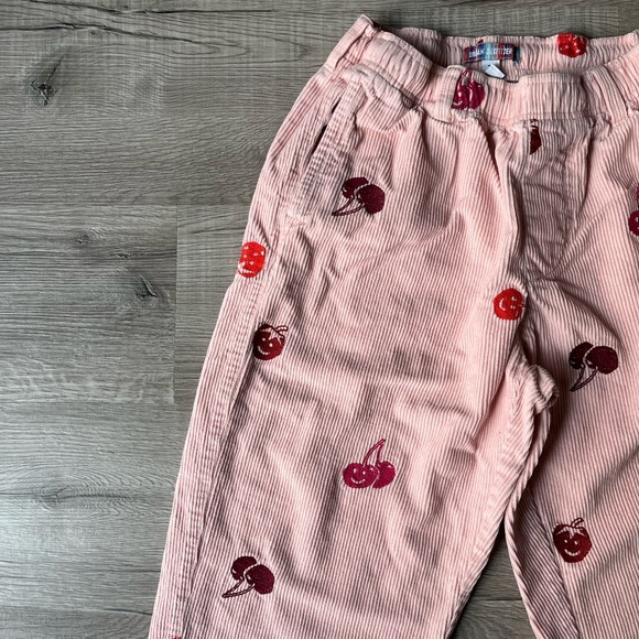 Pink Corduroy Pants with Cherry Print - Picture 4 of 11